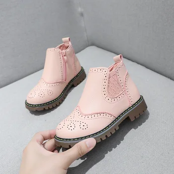 

New Winter Kids Snow Boots Children Black Shoes Baby Girls Fashion Boots Autumn Leather Shoes Casual Boots School Shoes D890