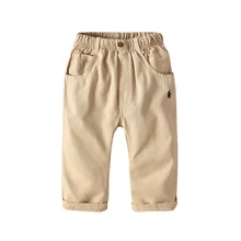 Детские длинные брюки из вельвета, для мальчика, цвет хаки сплетенные брюки с эластичной резинкой на талии брюк Повседневное брюки