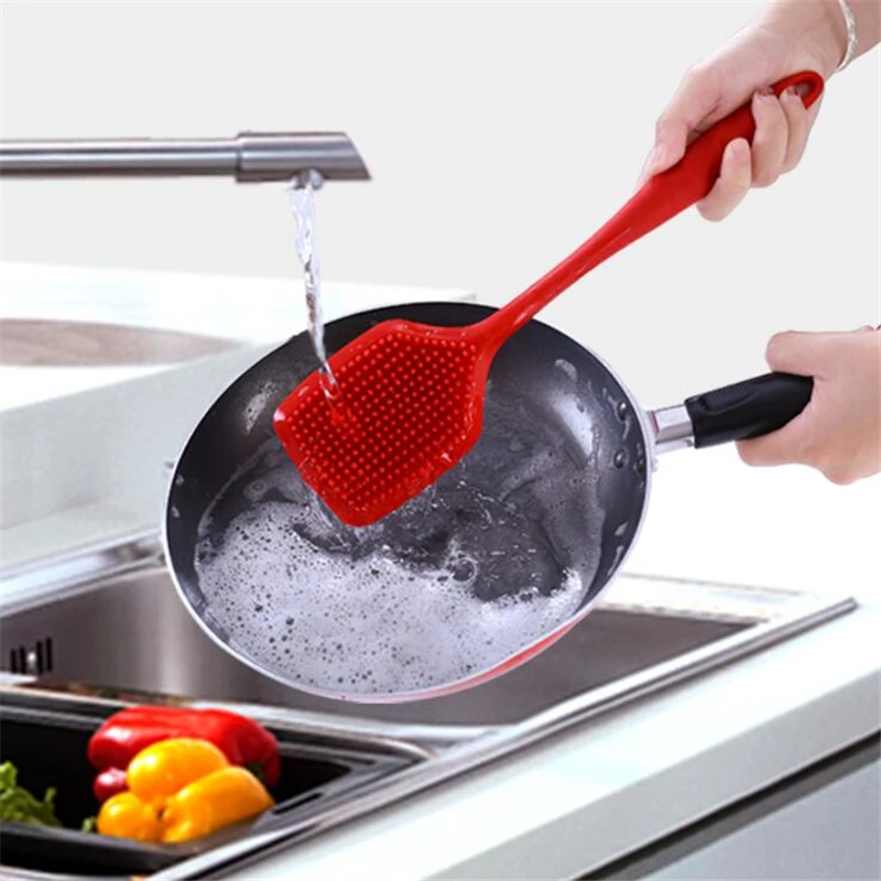 Silicone Cleaning Brush Multi-functional Non-stick Oil Wash Bowl Cleaning Brush Kitchen Cleaning Tools Pot Pan Cleaner Brush