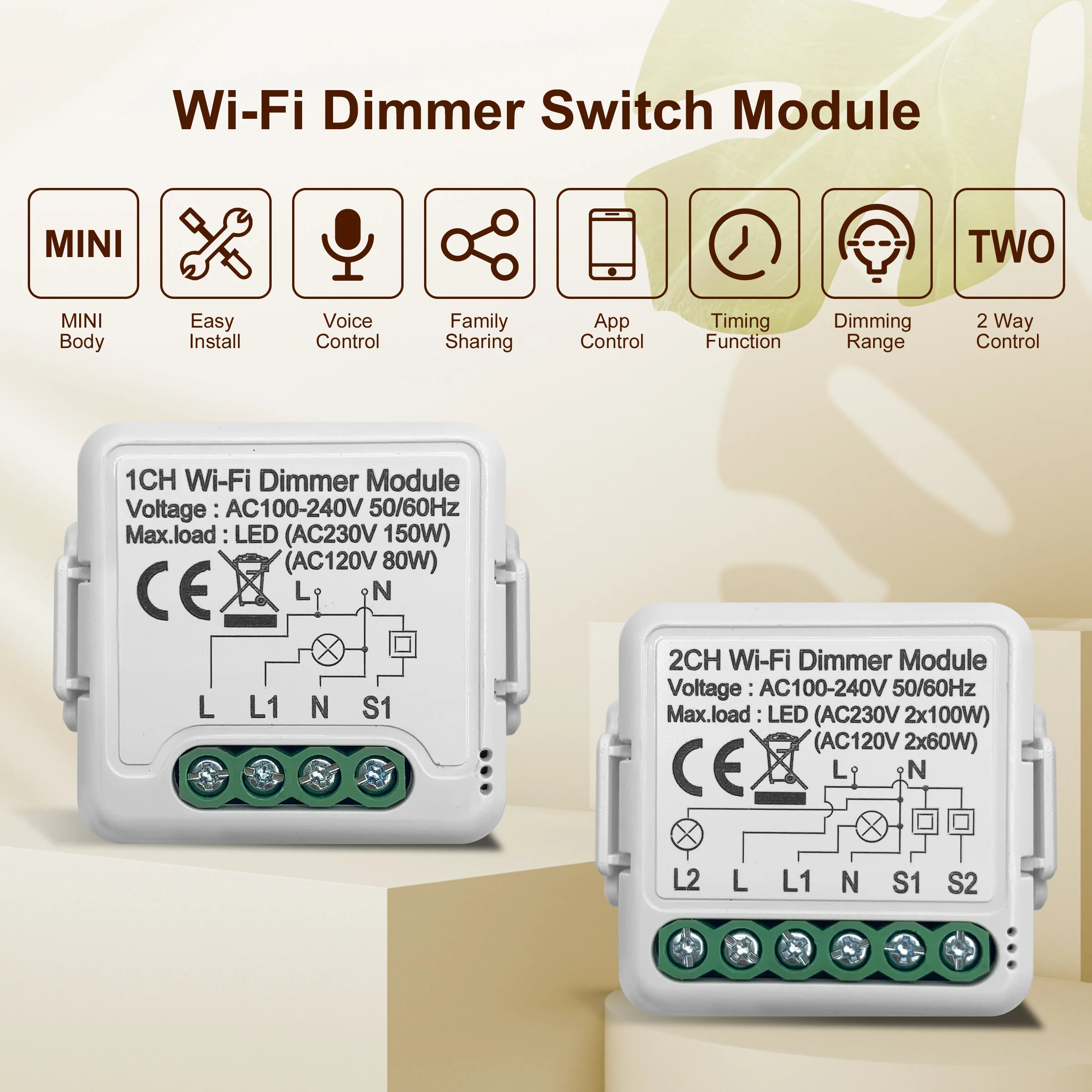 Solight DTY02WIFI - Biplite connectée 2300W/230V/10A Wi-Fi Tuya