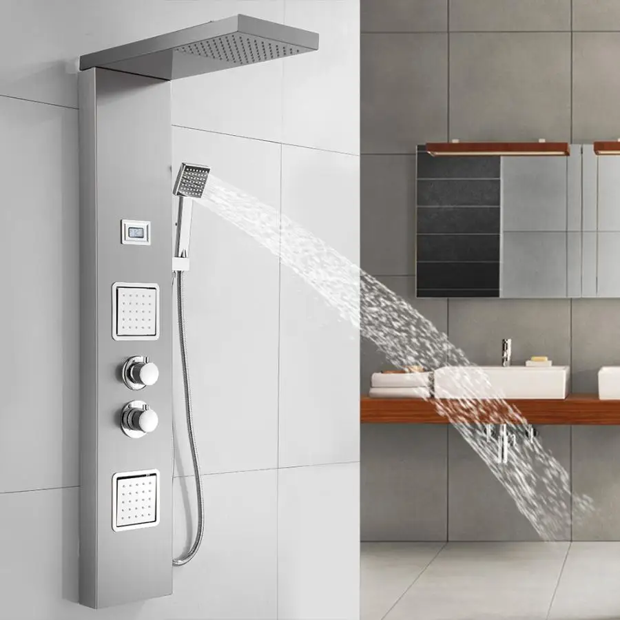Shower Faucet Waterfall Rain Shower Panel In Wall Shower System With