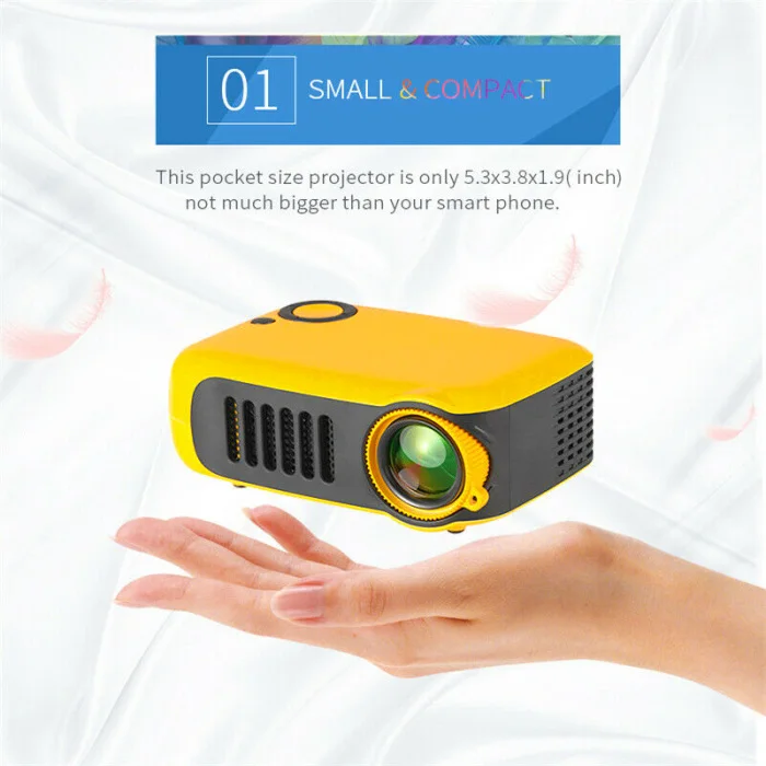 Projetor de Bolso Cinema em Casa Mini Portátil Lcd Vídeo Hdmi Usb Dja99 hd 1080 p 7 Sistema de conferência