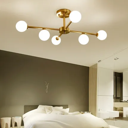 

lamparas de techo Ceiling LED Lamps for Living Room Glass Lampshade Bedroom Hanging Lamp G9 LED Light Chandelier Lighting