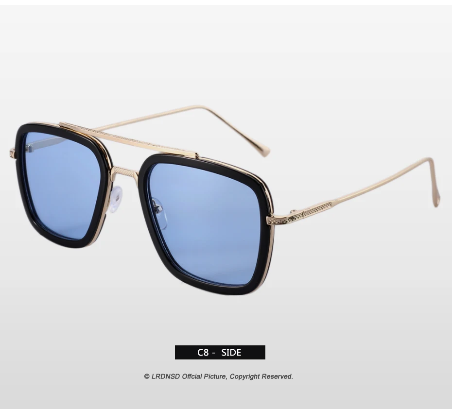 LRDNSD Мужские Винтажные стимпанк Солнцезащитные очки брендовый дизайнер Tony Stark Железный человек очки ретро солнцезащитные очки UV400