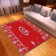 3D Рождественский тонкий пенопластовый ковер большой моющийся прямоугольник без запаха яркий цвет декоративный мягкий фланелевый напольный коврик для гостиной