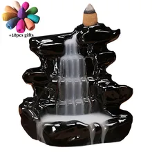 Ретро Керамическая дымовая курильница для благовоний горелка подставка для ароматических палочек ладан водопад курильница домашний офис Декор+ 10 шт Бесплатные конусы