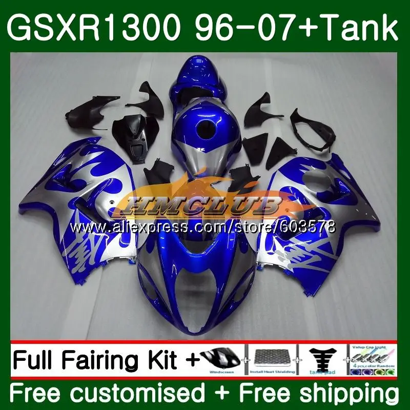 GSX R1300 для SUZUKI Hayabusa GSXR1300 96 02 03 04 05 06 07 21CL. 128 GSXR 1300 2002 2003 2004 2005 2006 2007 синий silveryFairing - Цвет: No. 1