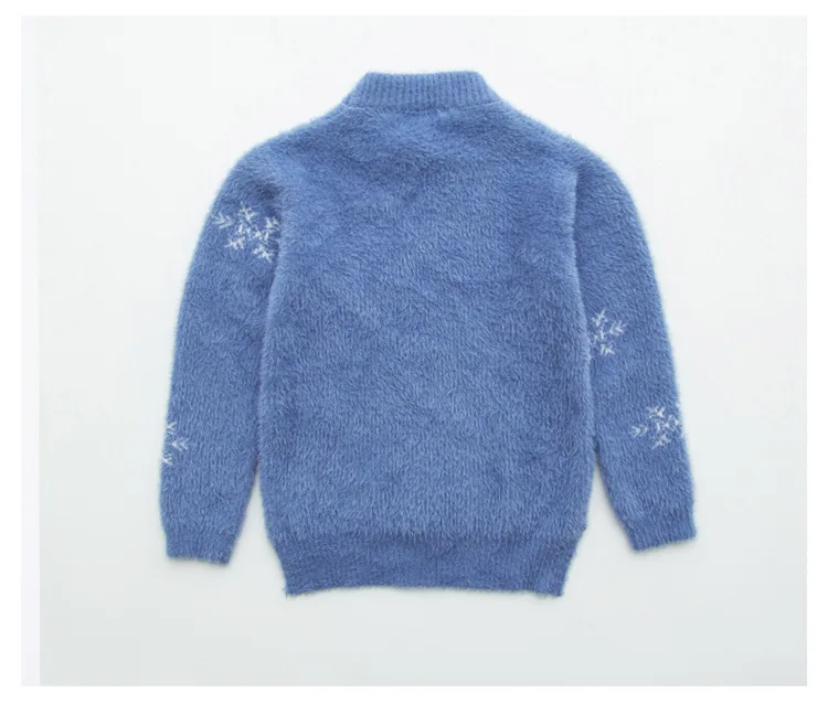 Стильный пуловер в западном стиле для девочек на осень и зиму, Детский милый свитер со снежинками