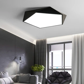 

Modern Led Ceiling Lights Luminaire for Living Room Kitchen Nordic Style Remote Control Lamp 3D Pentagon Fixture Dimmable Lustre