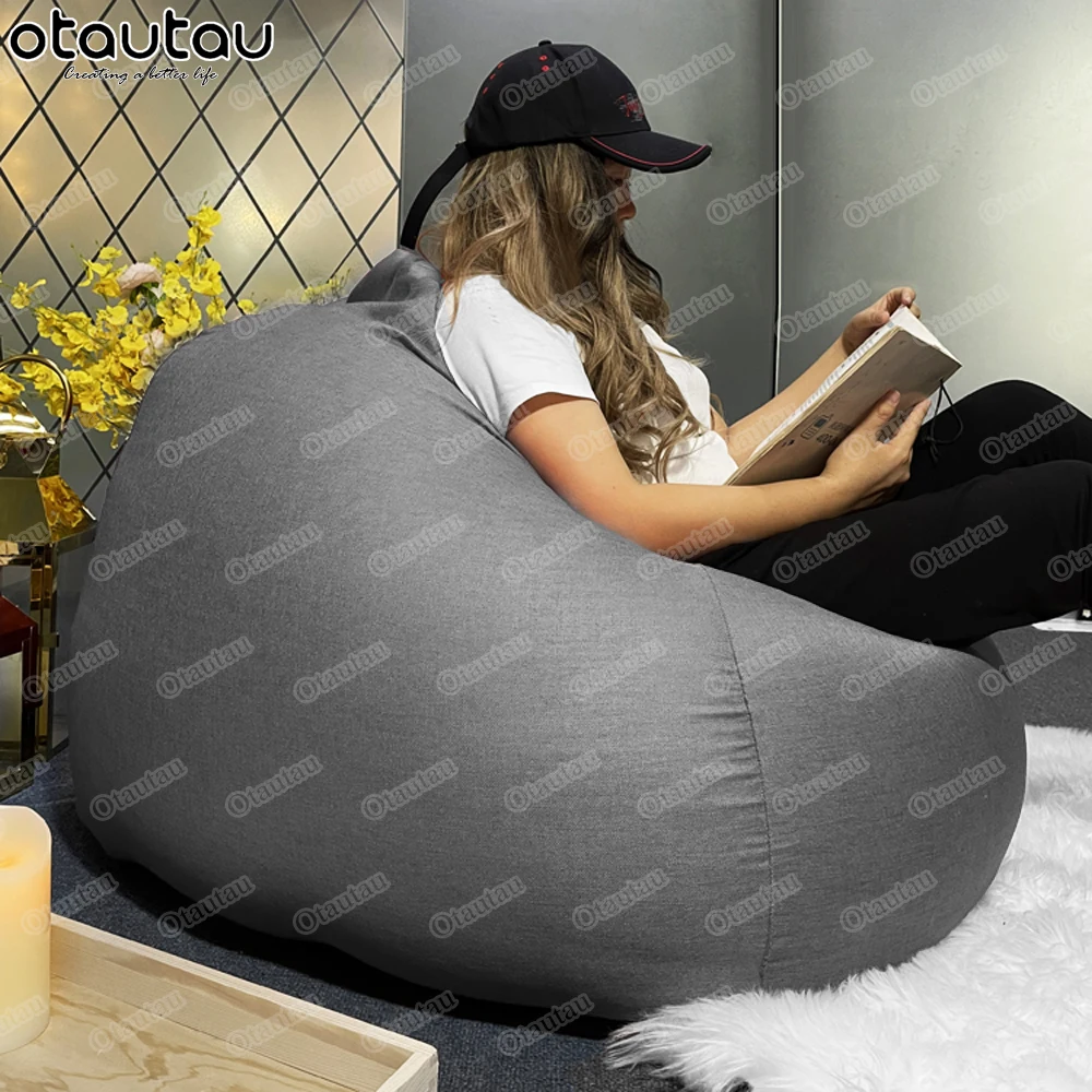 Big 2XL Cotton Linen Bean Bag Chair with Filler Adults Game Lazy Sofa Sac  Beanbag Pouf Corner Seat Couch Puff Lump Ottoman Futon - AliExpress  Furniture