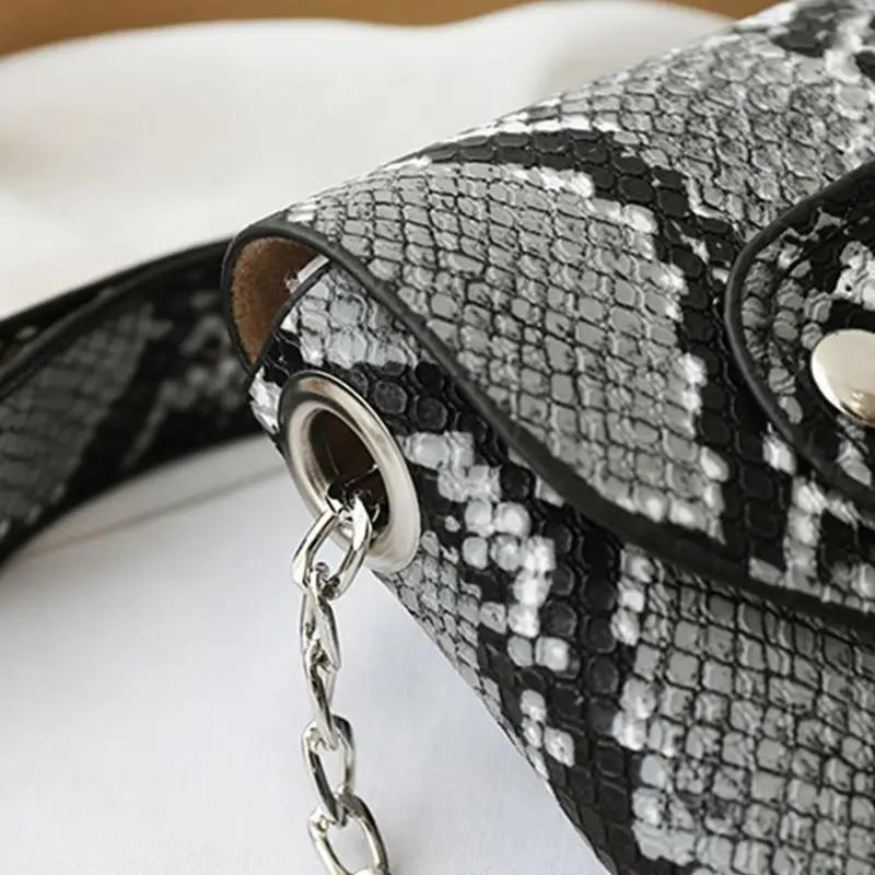 Модный Змеиный узор поясная сумка для женщин pu кожаный пояс-цепочка сумка на плечо грудь Сумка кошелек H3CB