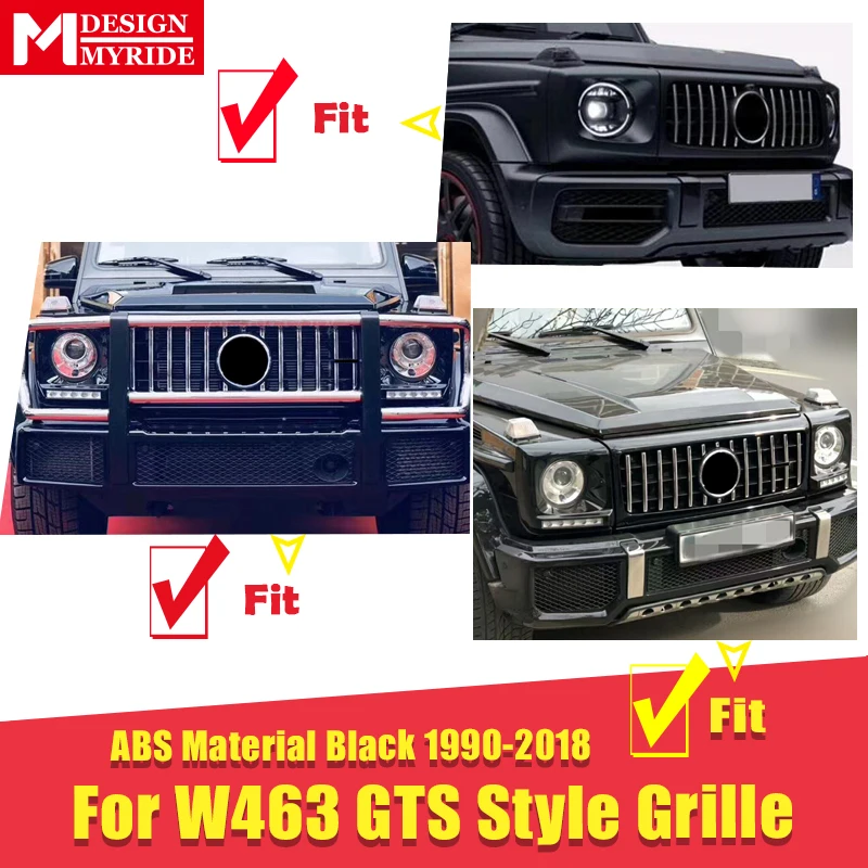 W463 решетка GT Grills подходит для MercedesMB G Class Sports G500 G550 1:1 замена Передняя решетка без знака ABS черный 1990