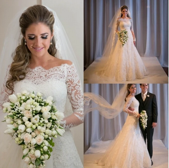 2018 Vintage Vestido De Novia Custom Made Mooie Applique Sheer Lange Mouwen Uit De Schouder Lange Moeder Van De Bruid jurken 2018 Vintage Vestido De Novia Custom Made Mooie Applique Sheer Lange Mouwen Uit De Schouder Lange Moeder Van De Bruid jurken
