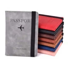 RFID Vintage Business Passport Covers Holder Multi-Function ID Bank Card PU Leather Wallet Case Travel Accessories For Women/Men