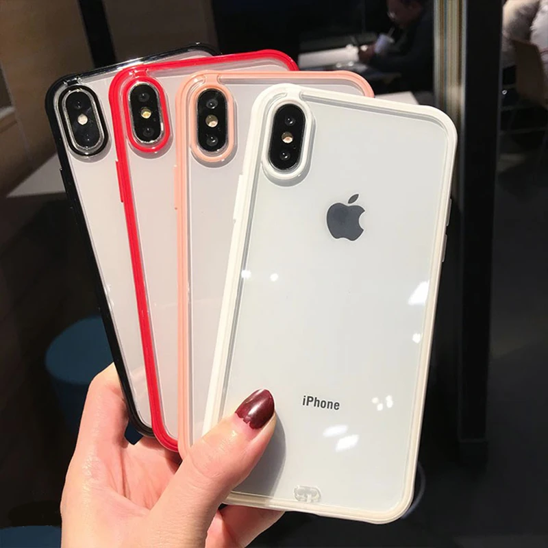 Ударопрочный модный силиконовый чехол для телефона iPhone 11 Pro Max X XS XR XS Max 8 7 6s 6 Plus Прозрачная защитная задняя крышка