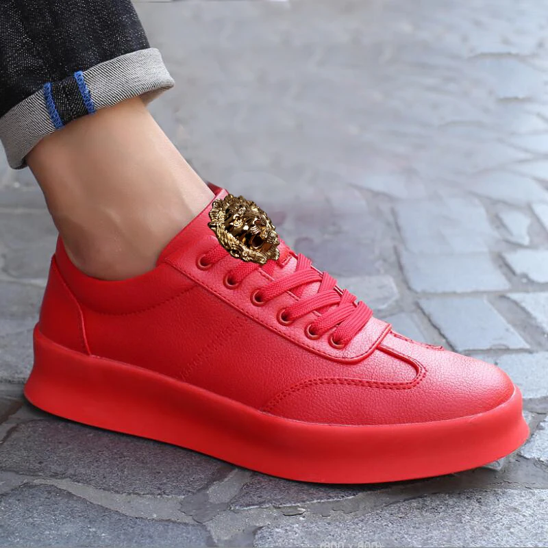 New thick soled men's shoes men's fashion high rise sports shoes non lace bean shoes gentleman casual shoes P11