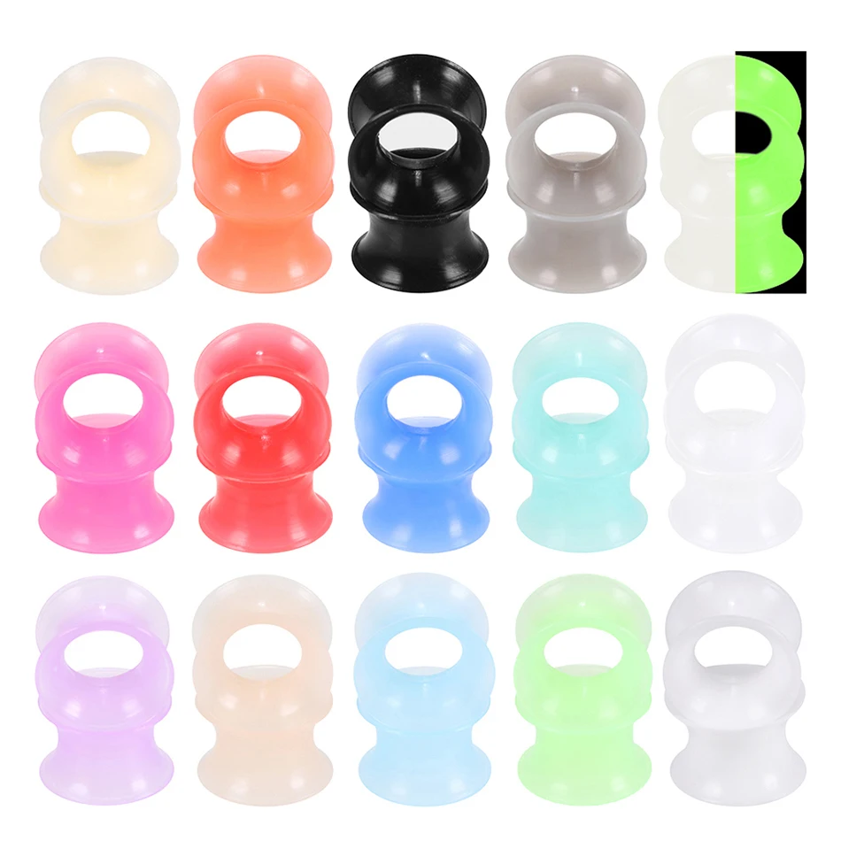 Silicone Ear Plugs and Tunnels Ear Piercings Earlets Screwed Earring Expander Gauges Body Jewelry Piercings 2Pcs piercing jewelry,body piercing earrings,ear piercing jewelry,body piercing jewelry,body jewelry
