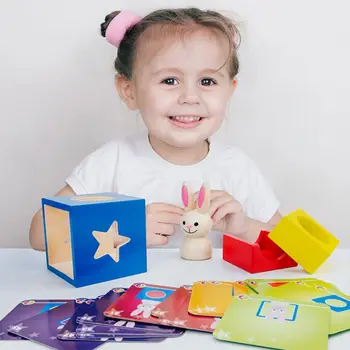 

Children's Bunny Magic Box Wooden Puzzle Parent-child Interactive Table Toys