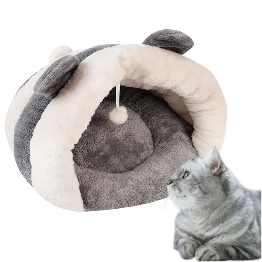 

Slippers Style Cat Bed with Hairball Winter Warm Lovely Pet House for Puppy Cat Soft Suitable Cushion Cat Mat