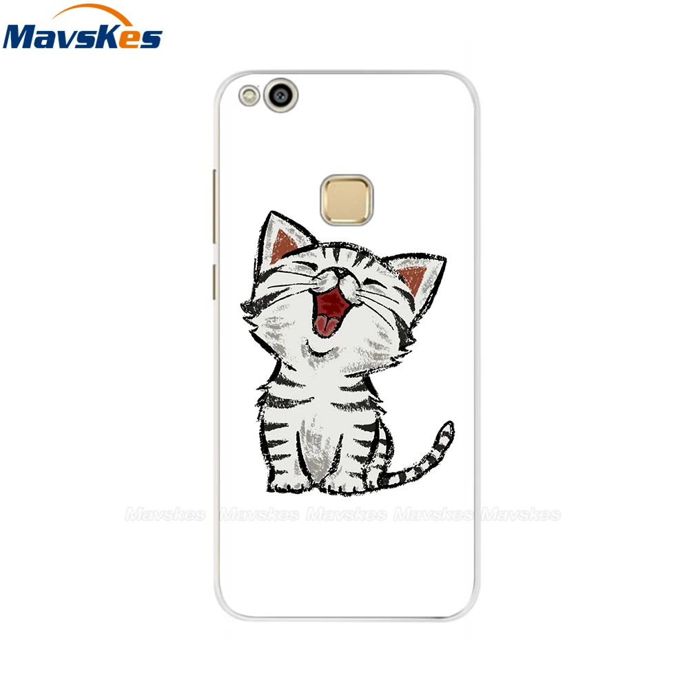 waterproof phone holder for Huawei P10 lite Case Silicone Cover Case for huawei P10 Soft TPU Back Cover Cute Cartoon Cat Flower Phone Cases Coque Etui waterproof phone holder Cases & Covers