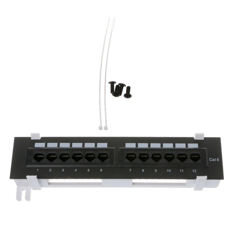 

Network Tool Kit 12 Port Cat6 Patch Panel Rj45 Networking Wall Mount Rack Mount Bracket