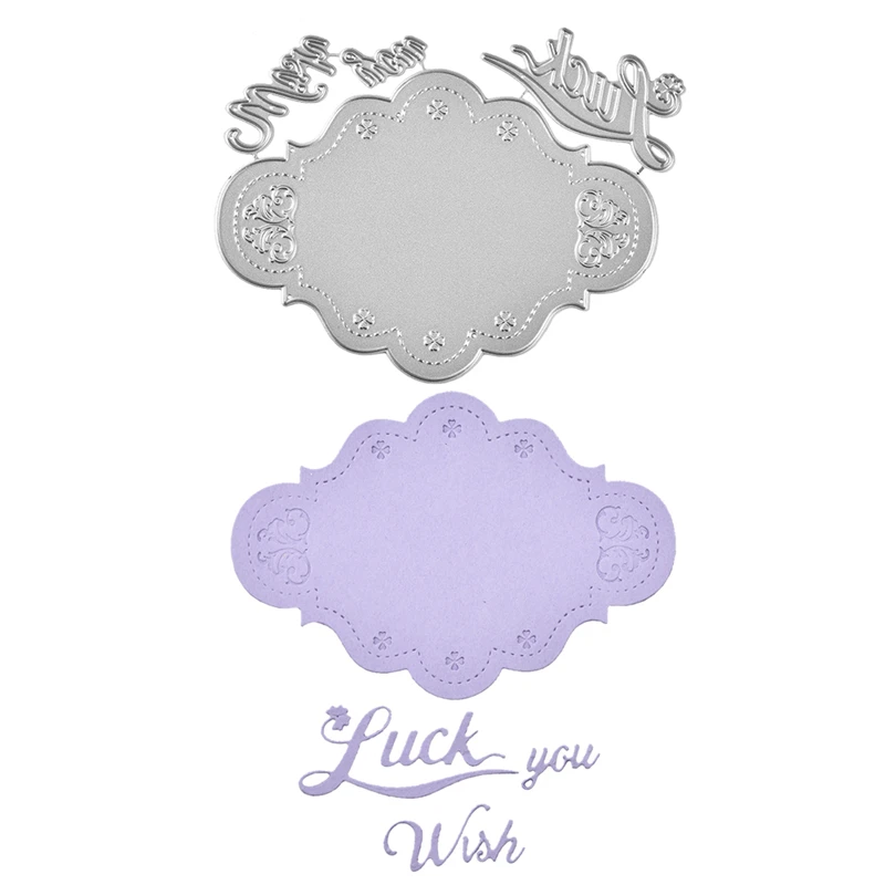YaMinSanNiO Frame Metal Cutting Dies Wish You Luck Letter Stencils for Scrapbook Card Decor Craft Embossing New 2019 | Дом и сад