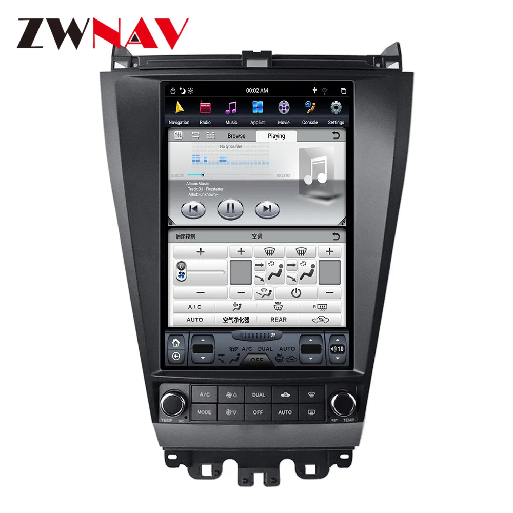 DSP Carplay vertical Tesla screen Android 9.0 Car Multimedia Player For Honda accord 7 2003-2007 GPS Radio Auto stereo head unit