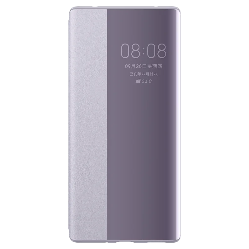 Purple Чехол для HUAWEI Mate30 Pro,,, официальный, умный, защитный чехол для просмотра, Mate30, чехол, окно, флип, кожа, Mate30/Mate30pro, чехол - Цвет: Purple