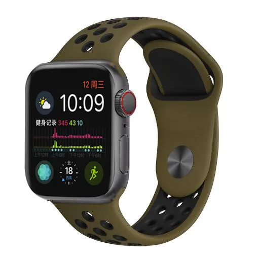 Мягкий силиконовый спортивный ремешок для apple watch ремешок 40 мм 44 мм браслет для iwatch 5 4 3 2 1 дышащий ремешок для часов 42 мм 38 мм