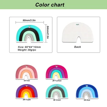Kovict  5/10pcs Silicone Baby Teether Rainbow Rodent Baby Teething Toys Chewable Animal Shape Baby Products Nursing Gift 2