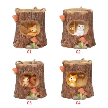 

Cute Animal Resin Bonsai Succulent Plants Flower Pot Retro Tree Stump Home Decor Resin Bonsai Succulents Plants
