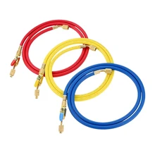 60 дюймов R410A шланги с шаровыми кланами для R22 R410A R404A R134A манометр коллектора хладагента набор 3 цвета шланги в красном, синем, желтом