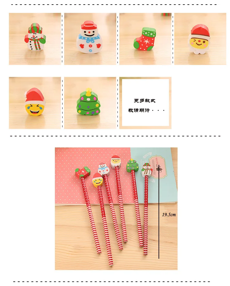 Мультфильм Санта Клаус ластик карандаш HB креативные канцелярские товары детские школьные принадлежности рождественские подарки снеговик творческие карандаши