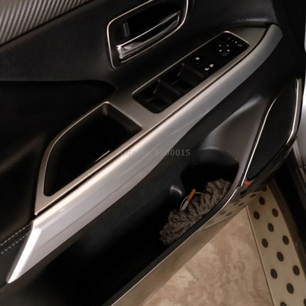Для Mitsubishi Outlander 2013 2019 2020 углеродное волокно внутренняя дверь подлокотник полоса