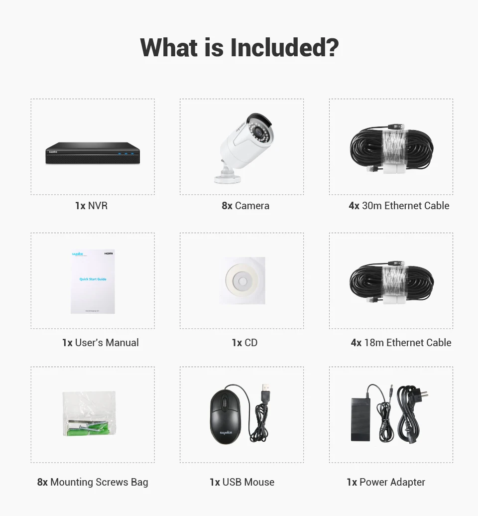 Sistema de Segurança Impermeável ao ar H.264 + 5mp Nvr com 4x Sannce Vídeo 8x Câmera ip Livre Embutido Microfone Cctv Kit 8ch 5mp Fhd Poe 15 Cheap Sistema de vigilância