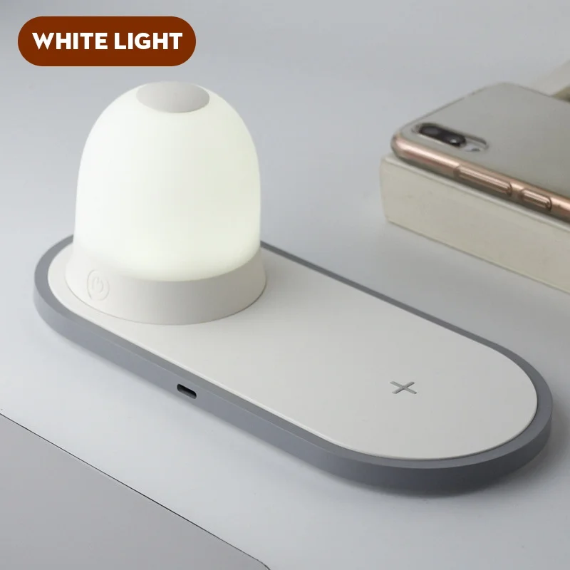 10 Вт Qi Беспроводной Зарядное устройство с светодиодный ночной Светильник магнитное притяжение для быстрой зарядки iPhone 11 pro XS Max XR samsung huawei