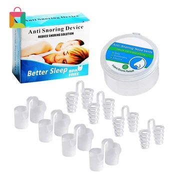 

BeautyBigBang 8Pcs/Box Anti Snore Apnea Nose Clip Anti-Snoring Breathe Aid Stop Snore Device Sleeping Aid Equipment