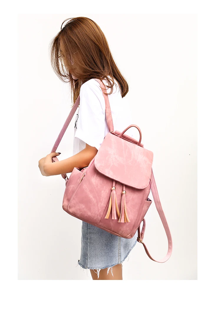 Рюкзак женский роскошный кожаный рюкзак для девочек Школьный рюкзак многофункциональный высококачественный рюкзаки Молодежные рюкзаки с кисточкой