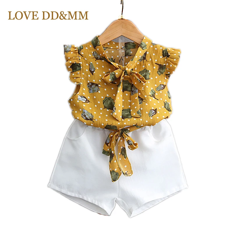 Комплекты для девочек LOVE DD &amp MM летняя детская одежда 2020 шифоновый топ в горошек +