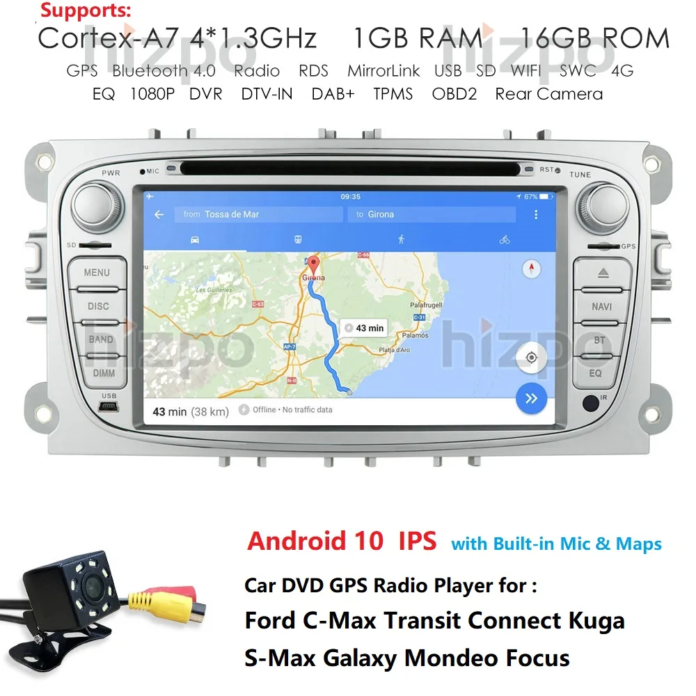 Автомагнитола на Android мультимедийный видеоплеер для Ford Focus S-Max Mondeo Galaxy C-Max