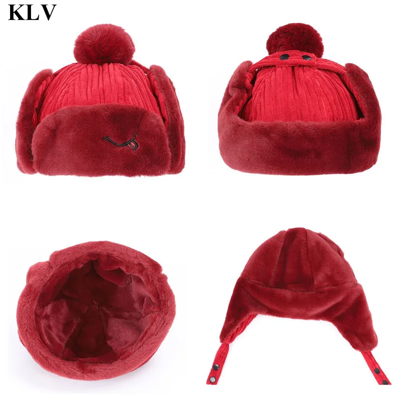 KLV, новая зимняя детская шапка, Детские шапочки для маленьких мальчиков и девочек, милые русские плотные теплые шапки, шапка-ушанка для детей 0-3 лет