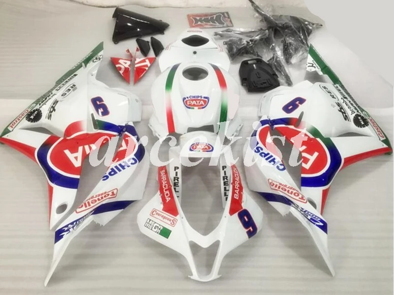 Литья под давлением ABS Обтекатели комплект Подходит для HONDA CBR600RR F5 09, 10, 11, 12, CBR600 2009 2010 2011 2012 Белый