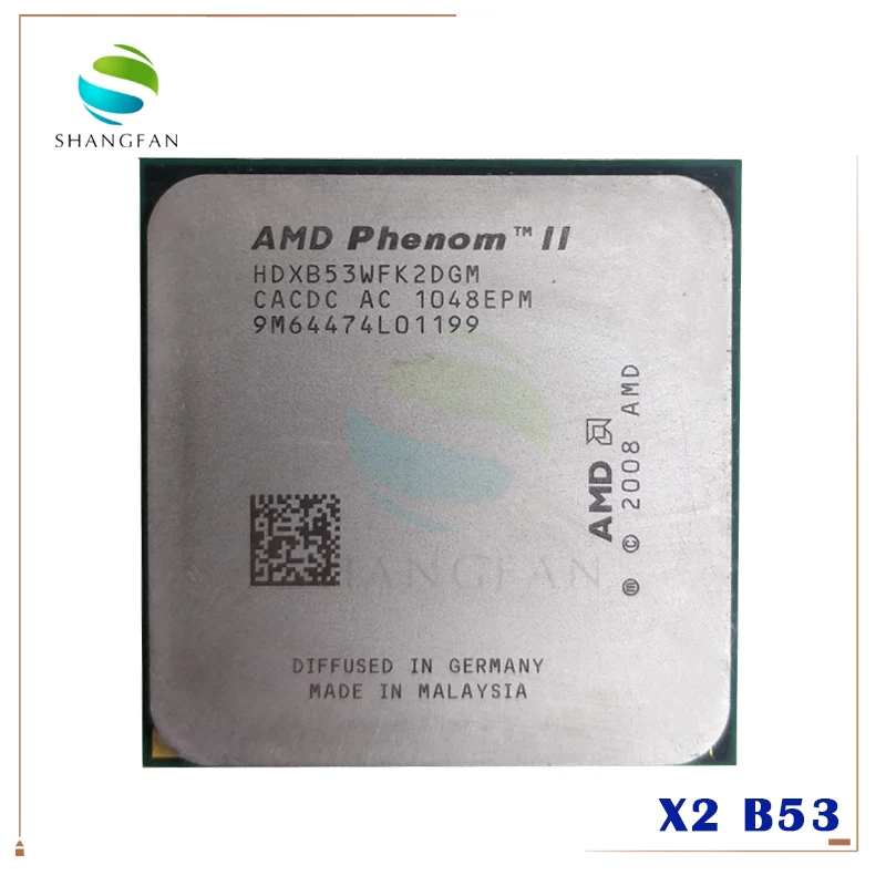 Двухъядерный процессор AMD Phenom II X2 B53 2 8 ГГц HDXB53WFK2DGM 80 Вт Разъем AM3 938pin|cpu processor|socket