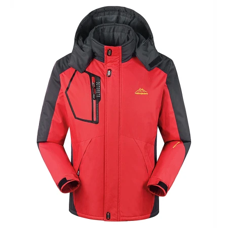 30 C FIT плюс толстый бархат вниз и парка пальто 6XL 7XL 8XL теплая зимняя куртка водонепроницаемая ветрозащитная Мужская ветровка - Цвет: Red