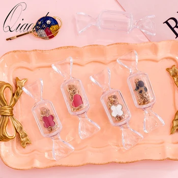 

Qiaoduo Cute Teen Girls Candy Shape Transparent MakeUp Storage Box Mini Portable Earrings Jewelry Ring Box Travel Cosmetic Case
