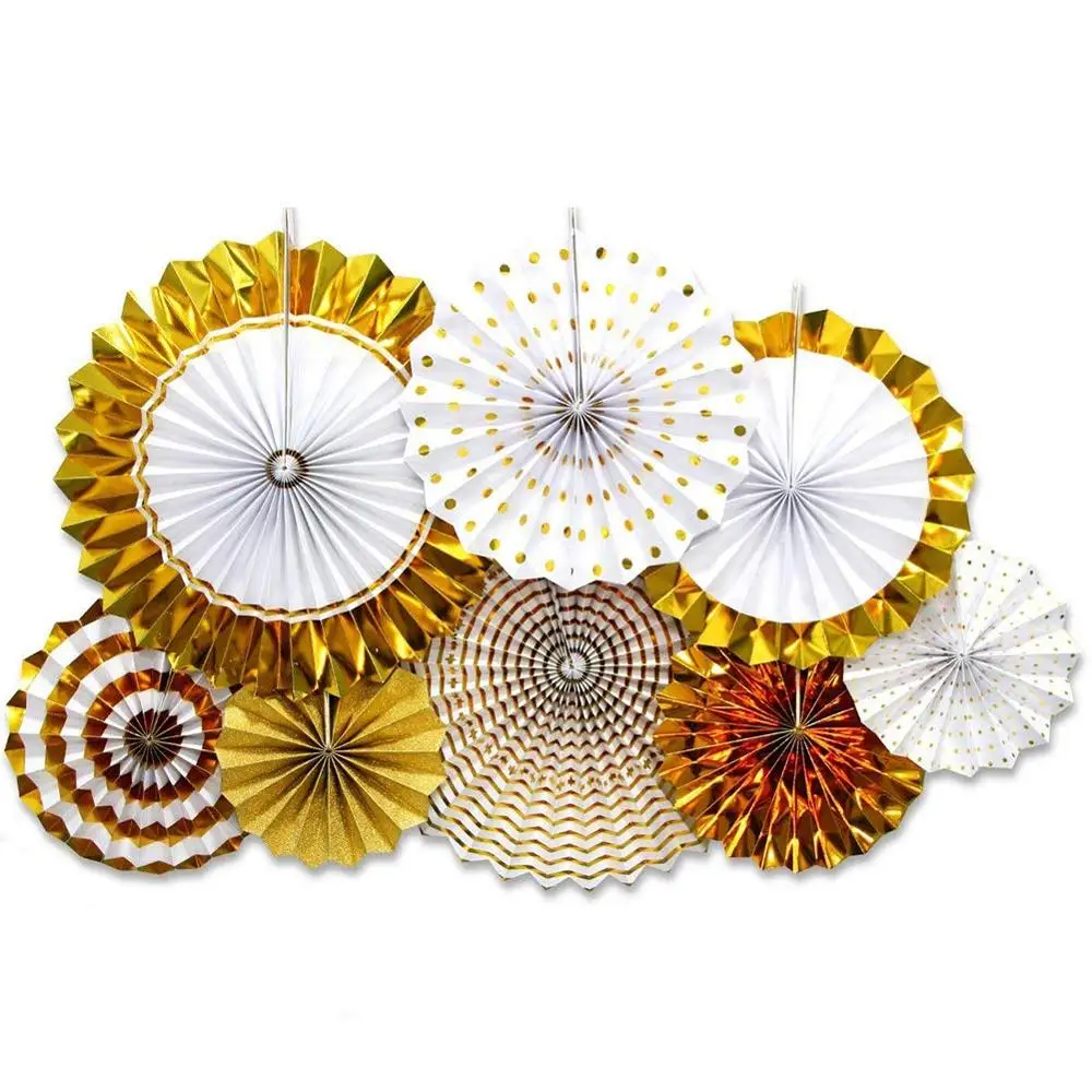 

8Pcs Paper Fans Flower Set DIY Hanging Tissue Paper Flower Banner For Wedding Babyshower Unicorn Bachelorette Party Decoration