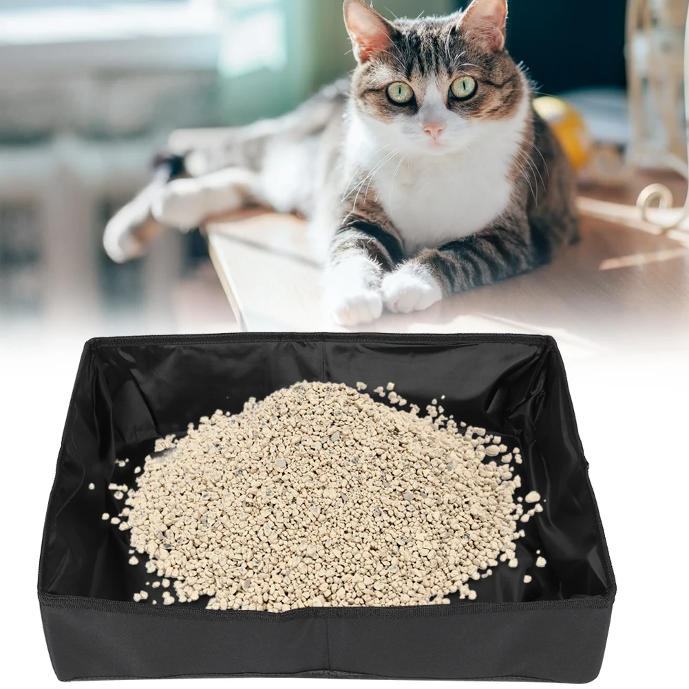 Waterproof Pet Cat Litter Box Portable Travel Toilet Cover Waterproof Outdoor Foldable Cat Litter Box Cat Toilet Training Potty