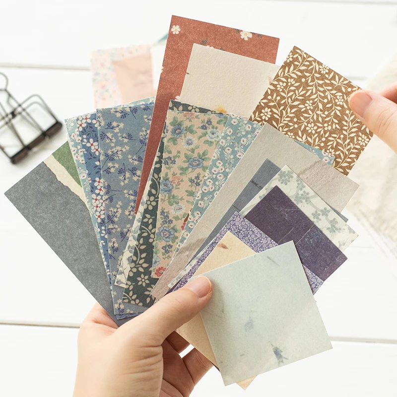 Journamm 60pcs Vintage Floral Paper Letter Material Stationery Scrapbooking Card Journaling Project DIY Retro Background Paper 2