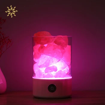 

Himalayan Crystal Salt Lamp Colorful USB Night Light Natural Negative Ion Salt Night Lamp Desk Lamparas Decor LED Lava Lamp K802