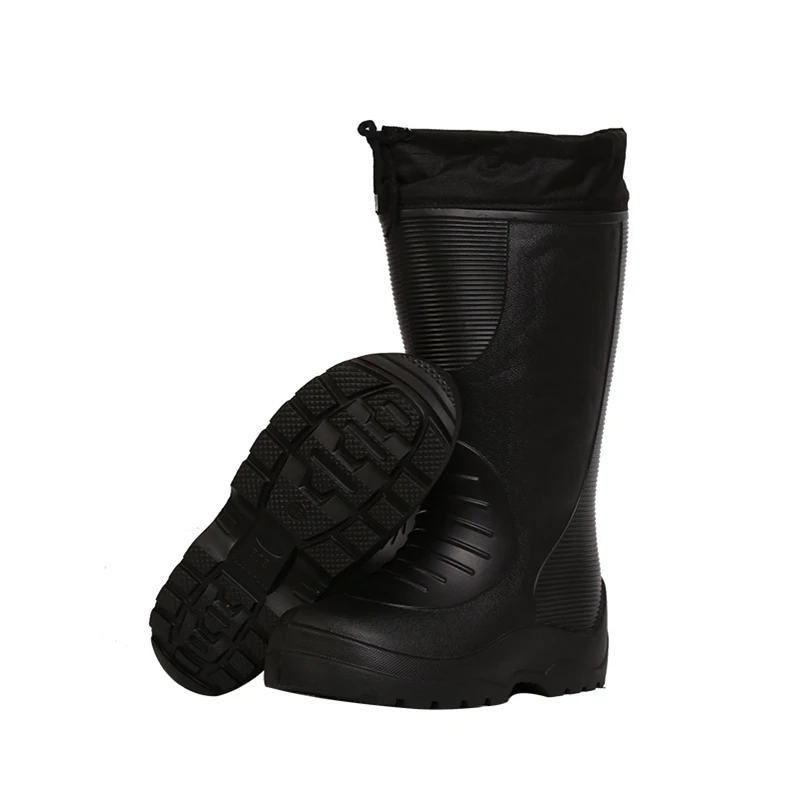 Shoes Men Winter Long Waterproof Snow Boots Rubber Rianboots Plus Velvet Warm EVA Rain Boots Lightweight Non-slip Shoes winter snow boots men boots EXCARGO